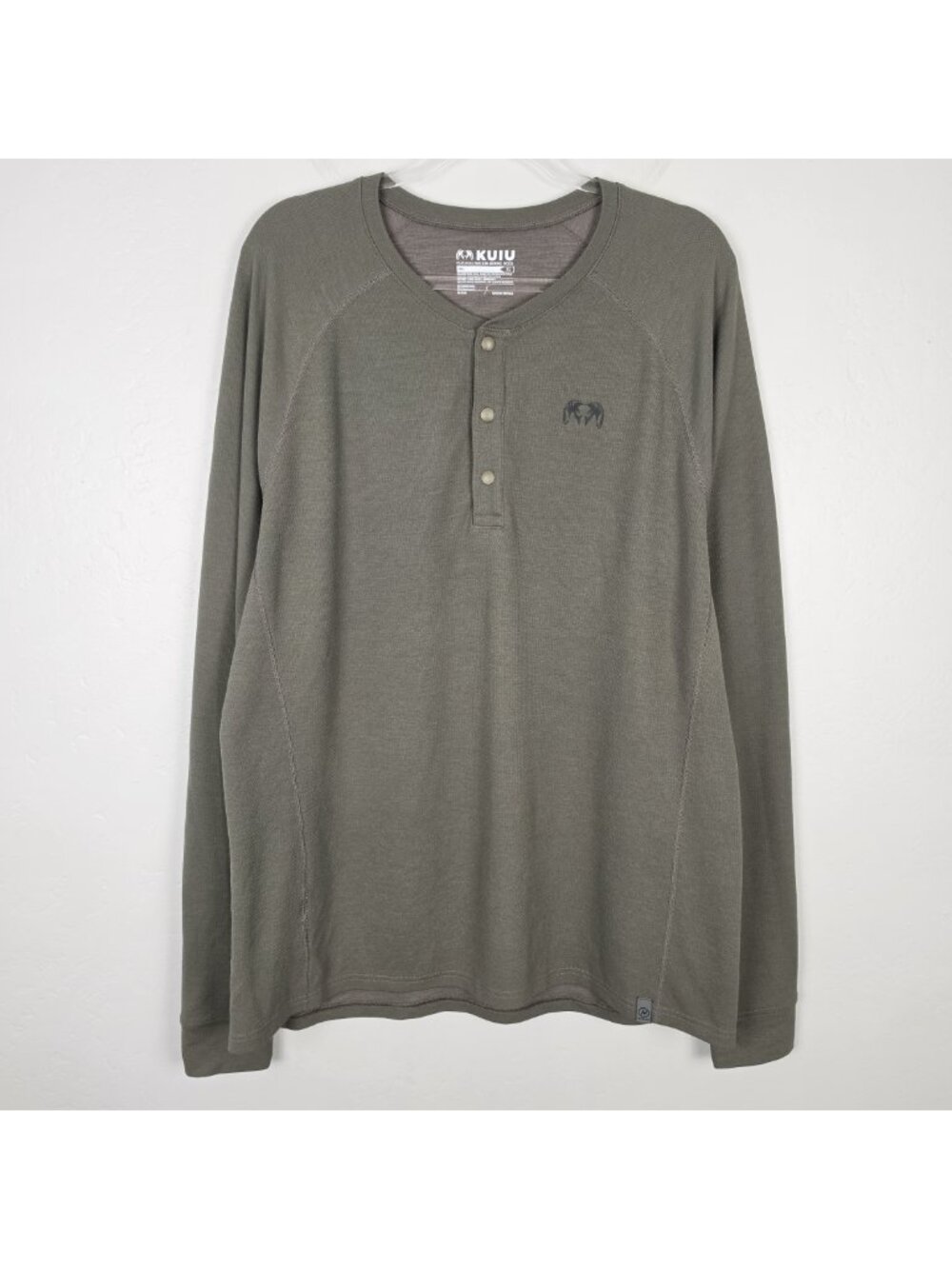 Kuiu PRO Merino Henley Long Sleeve Top Mid Layer Green Size XL
